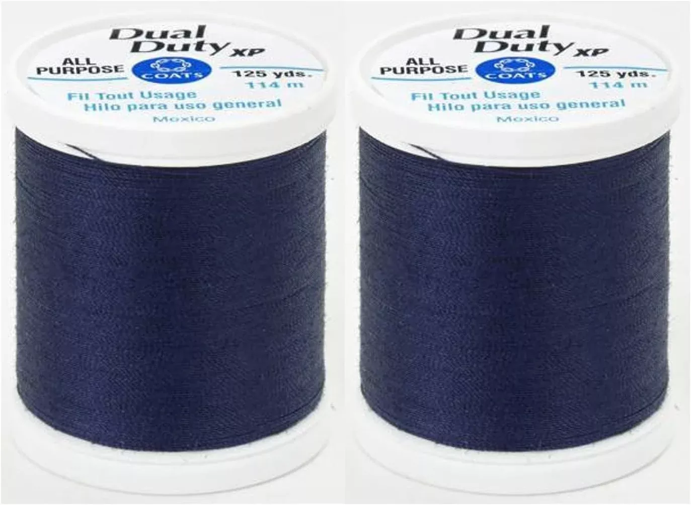 2-pack-navy-general-purpose-thread-coats-dual-duty-125yds-each 2-Pack - Navy - General Purpose Thread - Coats Dual Duty 125yds Each