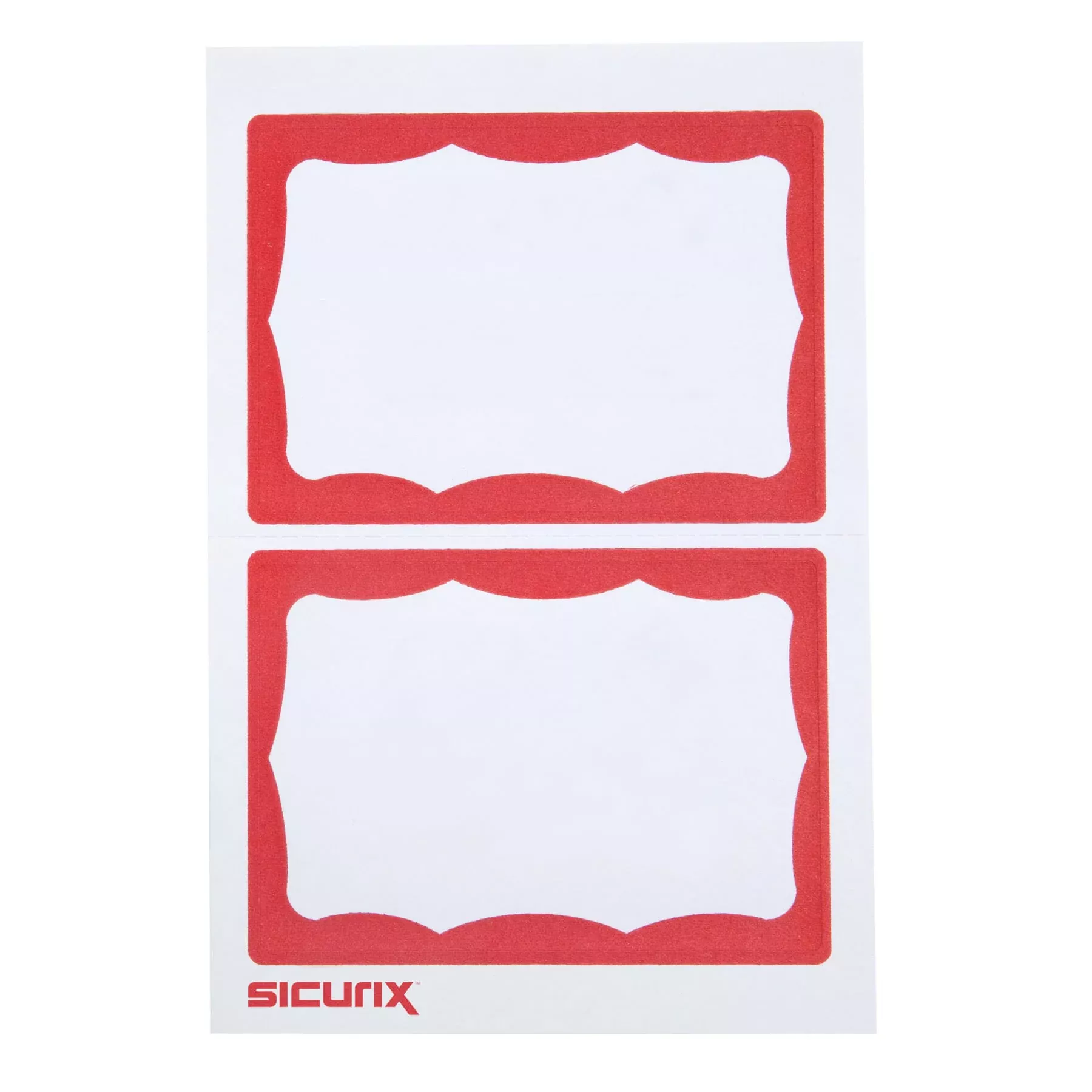 adhesive-badge-red-border-100-pk Adhesive Badge Red Border 100/pk