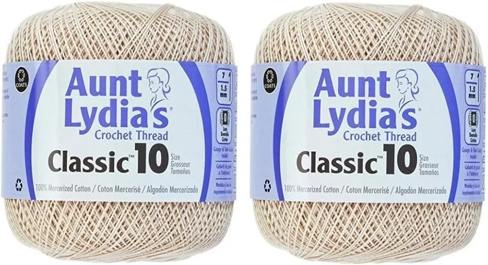 aunt-lydia-s-crochet-thread-size-10-natural-2-pack Aunt Lydia's Crochet Thread - Size 10 - Natural (2-Pack)