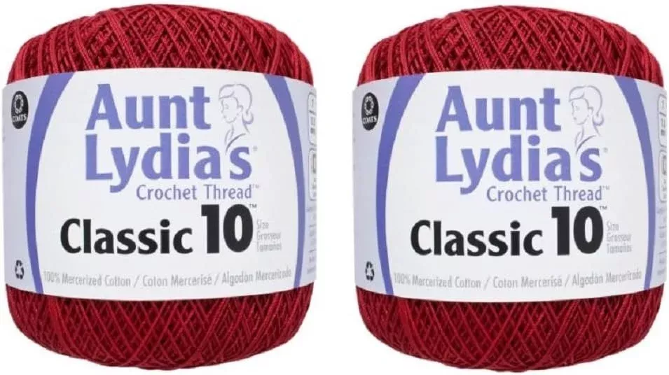 aunt-lydia-s-crochet-thread-size-10-victory-red-2-pack Aunt Lydia's Crochet Thread - Size 10 - Victory Red (2-Pack)