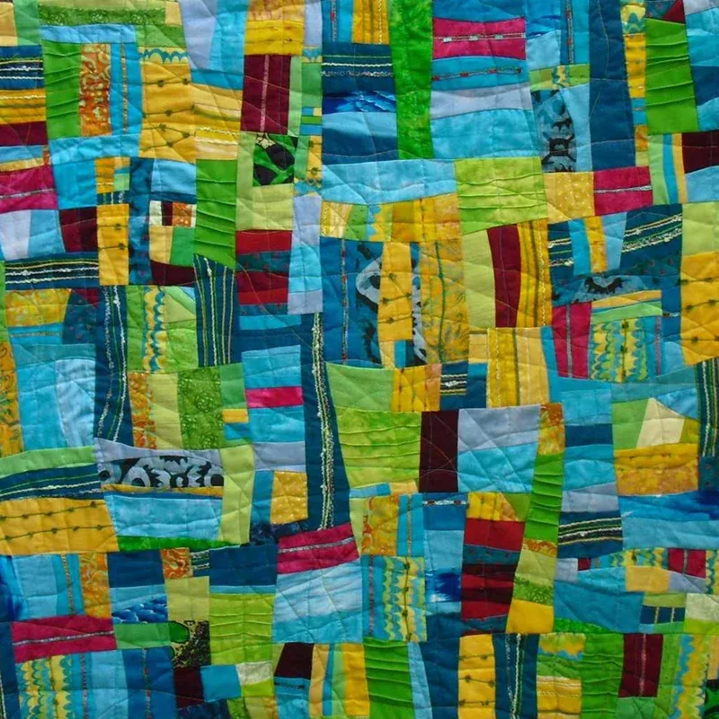 beach-umbrellas-by-ann-baldwin-may-fiber-art-quilt "Beach Umbrellas" by Ann Baldwin May, Fiber Art Quilt