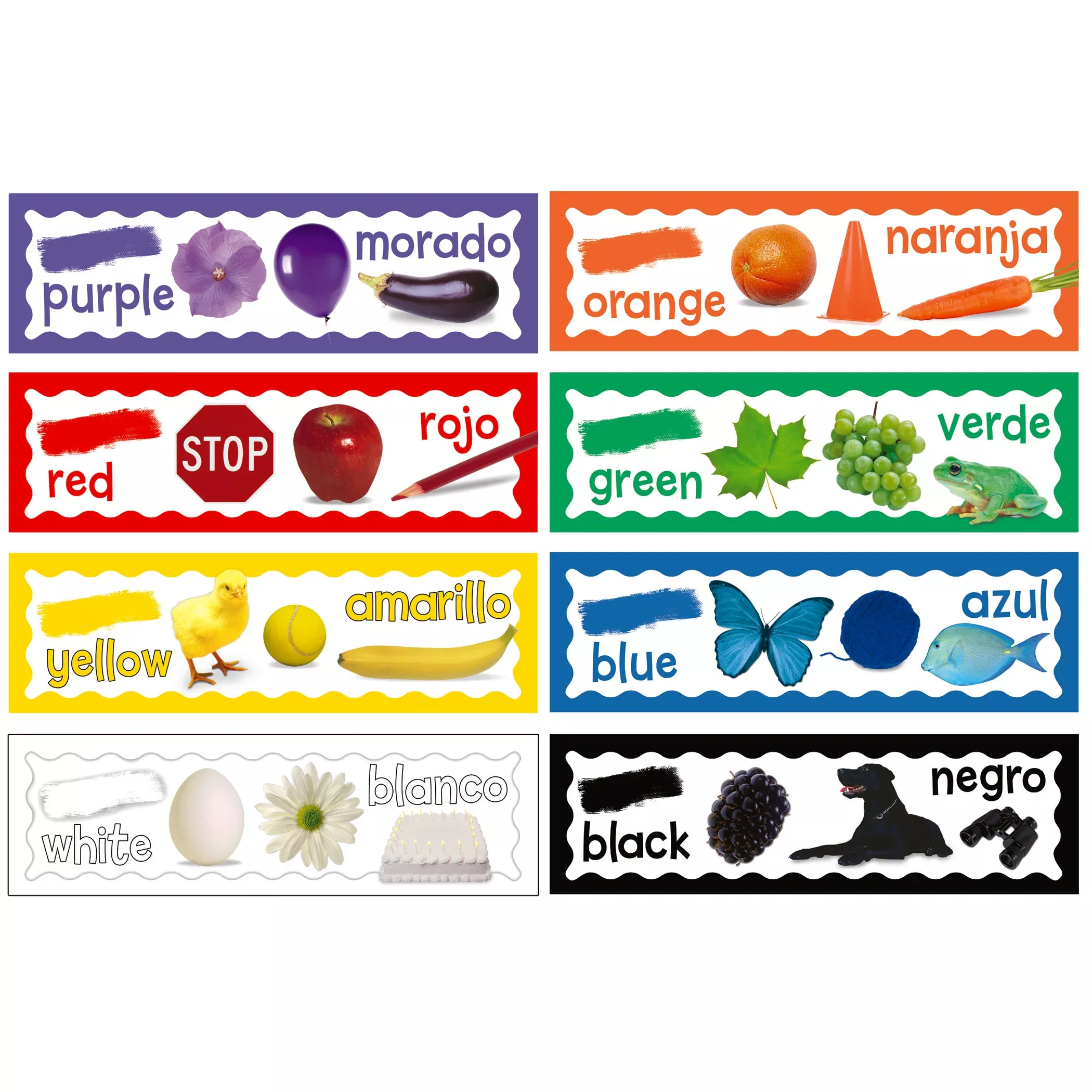 Colors Mini Bulletin Board Set, English-Spanish