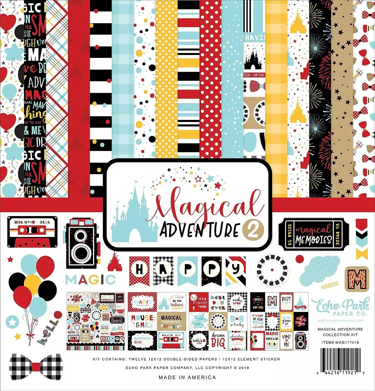 Echo Park Paper Company Magical Adventure 2 Collection Kit paper, blac