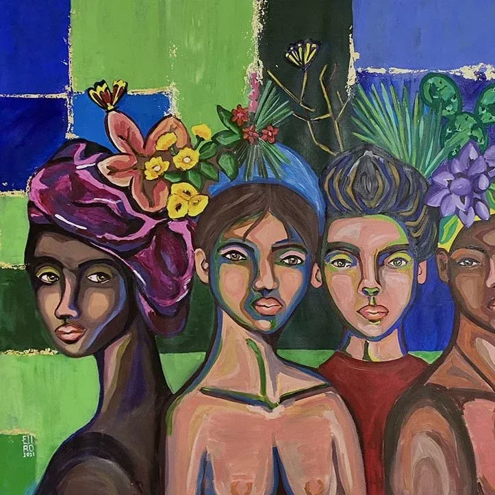 friends-by-elizabeth-rodriguez-eliro-acrylic-on-canvas "Friends" by Elizabeth Rodriguez (Eliro), Acrylic on Canvas