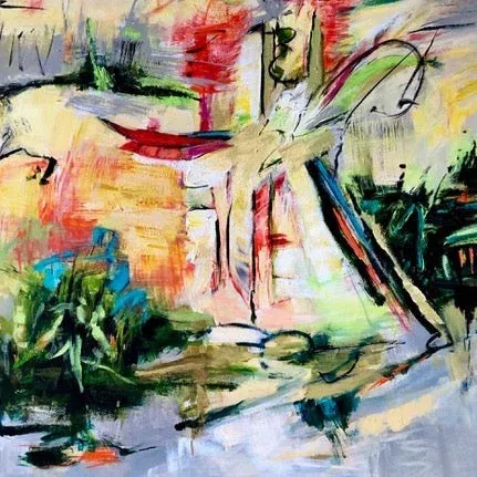 garden-patterns-by-karen-h-salup-mixed-media-on-canvas "Garden Patterns" by Karen H. Salup, Mixed Media on Canvas