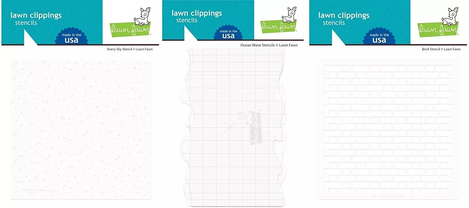 lawn-fawn-stencils-starry-sky-brick-ocean-waves-set-3-item-bu Lawn Fawn Stencils - Starry Sky, Brick and Ocean Waves Set - 3 Item Bu