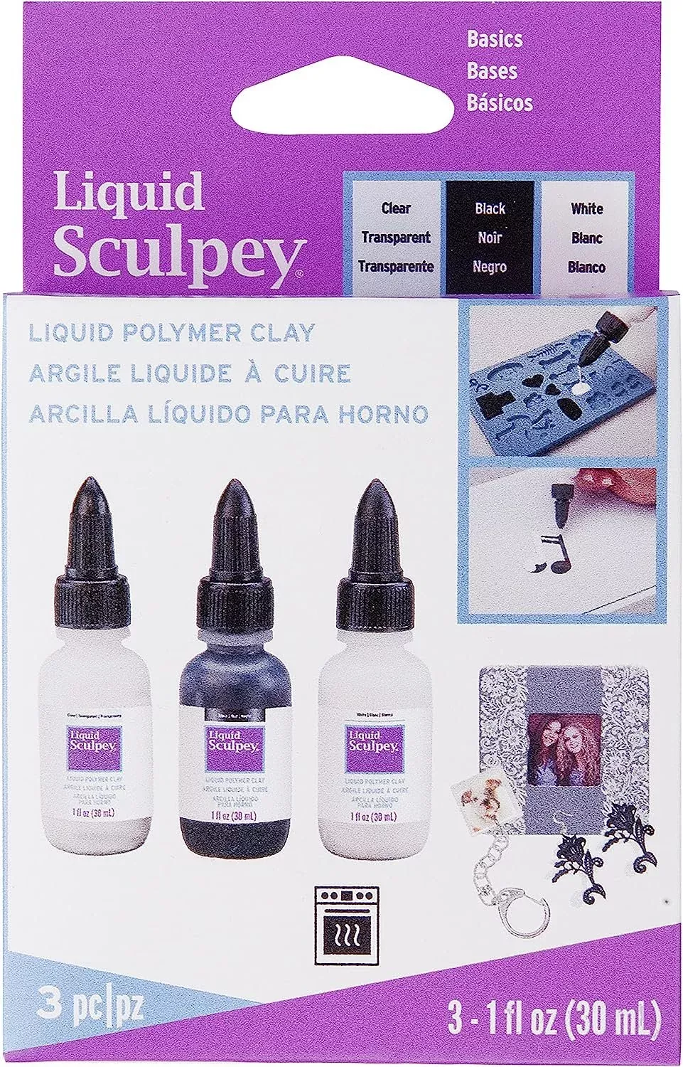 Liquid Sculpey Liquid Polymer Oven-Bake Clay, Classic Sampler Pack, Th