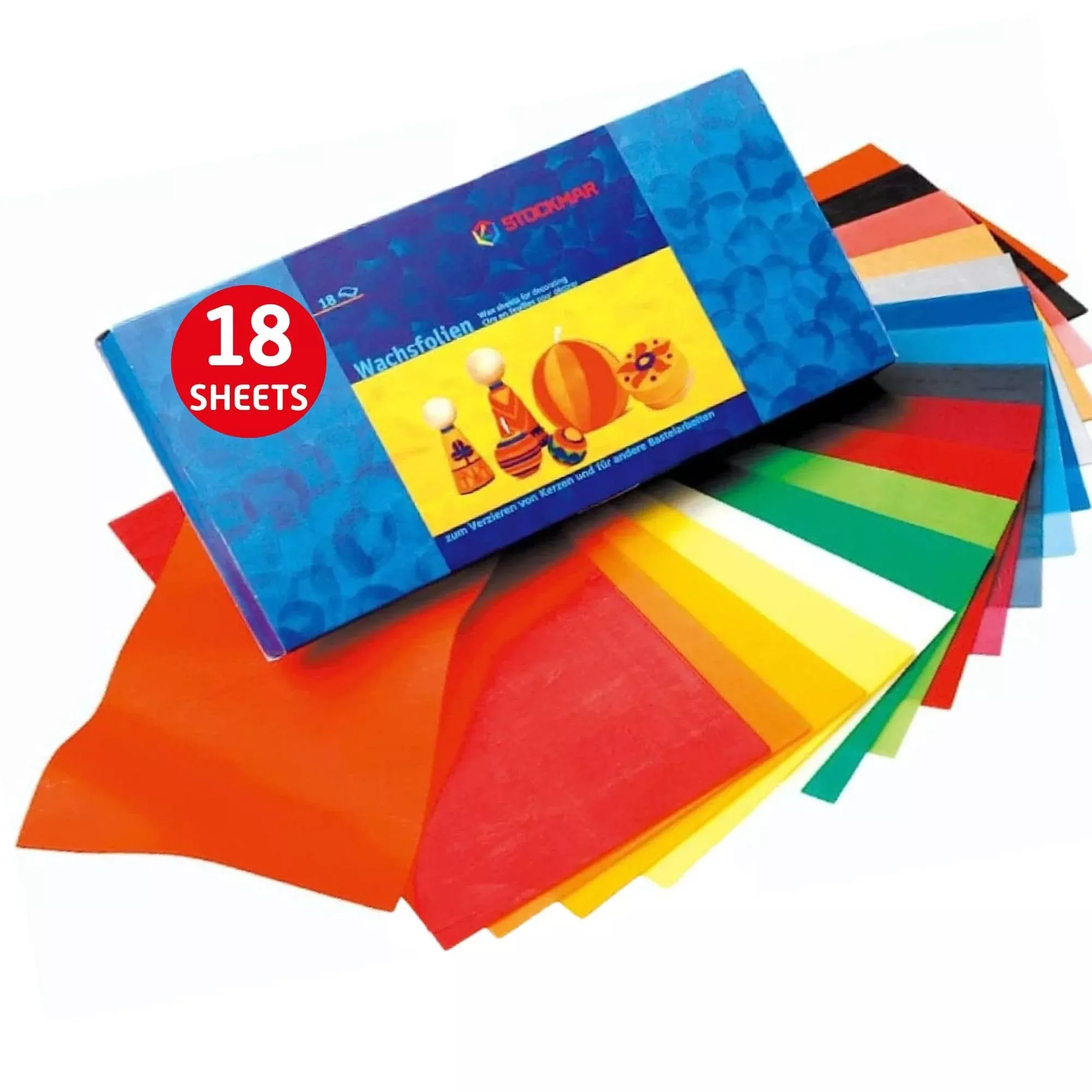 Stockmar Decorating Natural Beeswax Sheets - 18 Large Assorted Color B