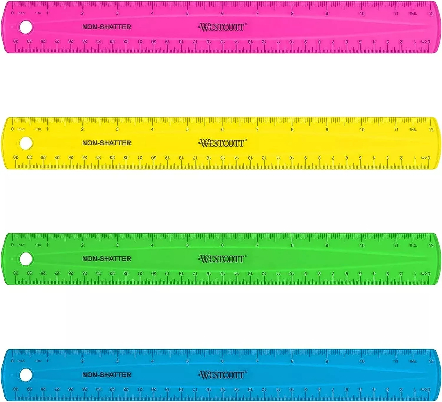westcott-shatterproof-ruler-assorted-translucent-colors-12 Westcott Shatterproof Ruler, Assorted Translucent Colors, 12"